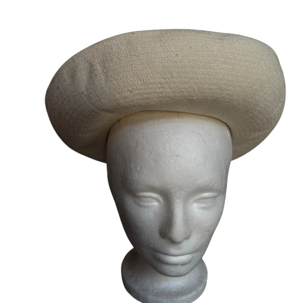 1950s‎ Union Made Linen Bucket Style w/Bow Wide Brim Hat - Picture 3 of 8